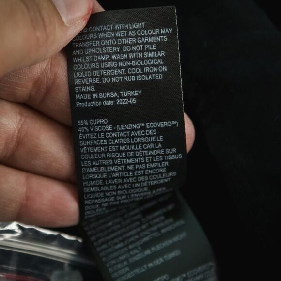 Whistles Size 8 Black Square Neck 3/4 Sleeve Boxy Cupro Viscose Top Blouse Shirt - Picture 5 of 6